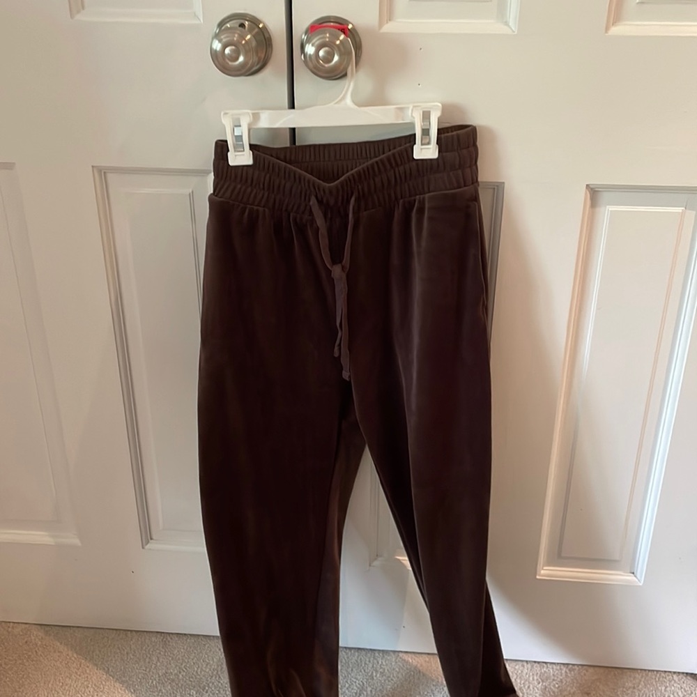 fuzzy brown joggers